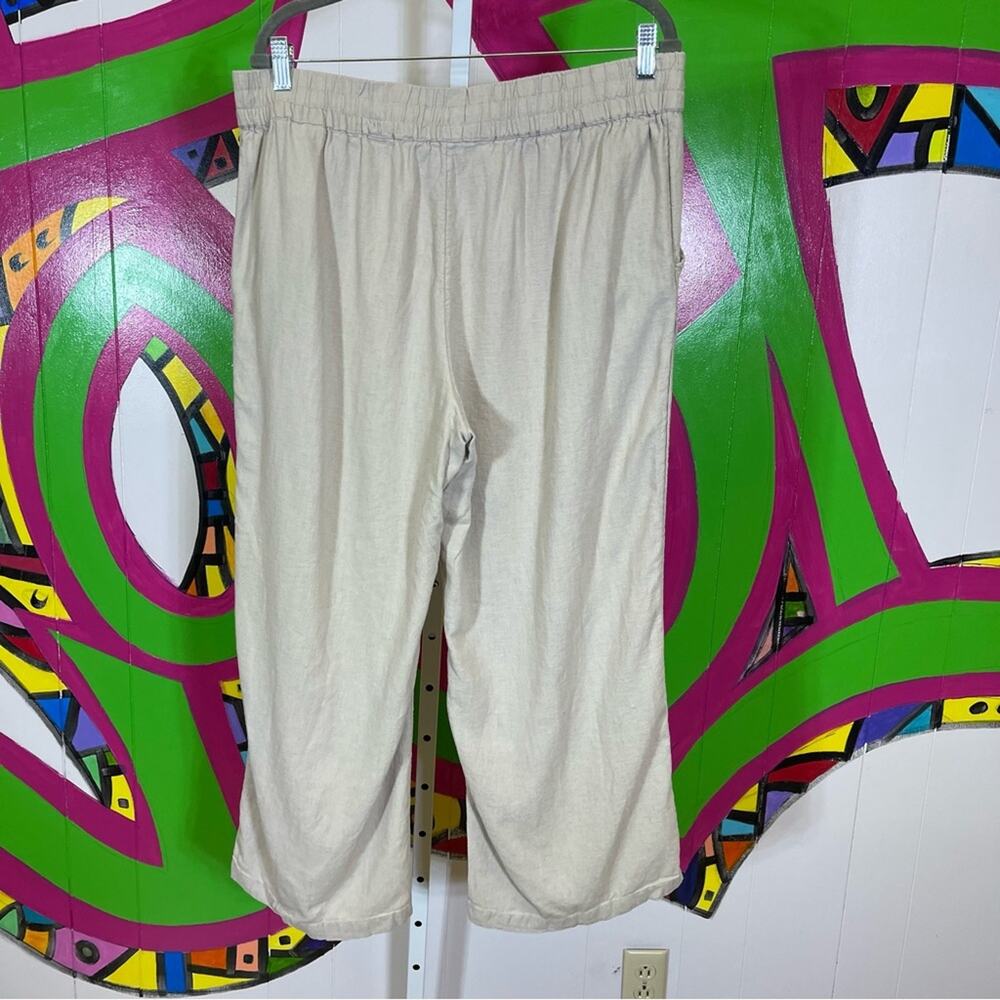 Naturals Denim & Co. Linen Blend Pants. Tan. Size LP. Excellent condition! - Picture 3 of 5